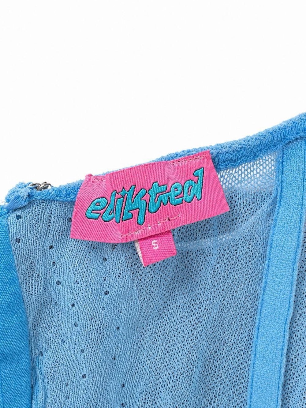 Edikted Blue Lace Bustier Crop Top - Picture 6 of 6